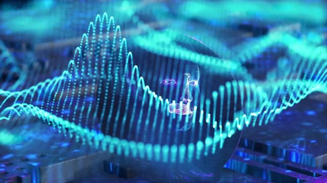data wave Loopable Animation Computer, Data, Technology, Artificial Intelligence
