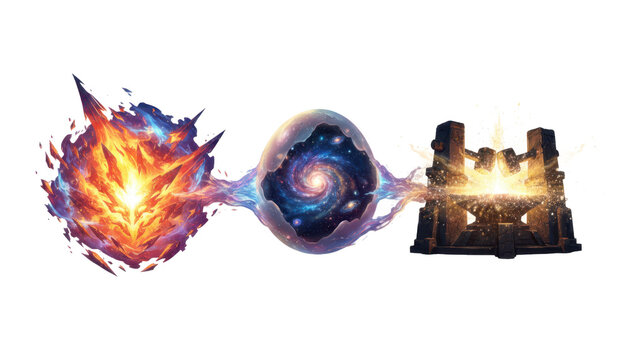 Cosmic Forge Creating Elemental Energy and Galaxy