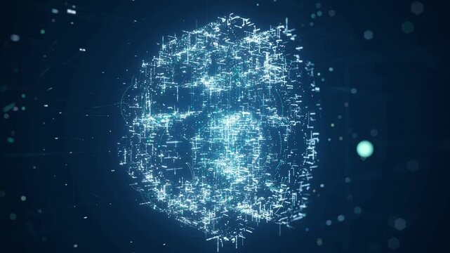Brain technology AI Artificial intelligence digital brain animation. Neural Network. Deep Learning Modern Technologies. Big data technology. Thinking process