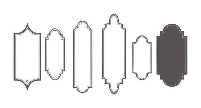 Collection of six decorative ornamental frames in varying shapes and sizes