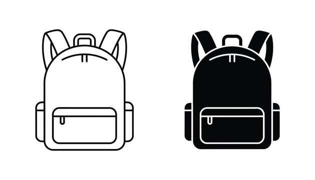 Backpack Icon Vector Symbol School Travel Gear Business Essentials