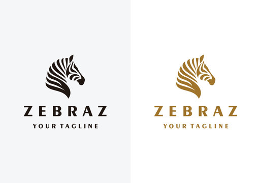 zebra head logo design vector illustration