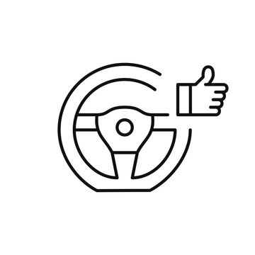 Car steering wheel and like symbol. Vehicle control, road safety and transport confidence. Pixel perfect, editable stroke vector icon
