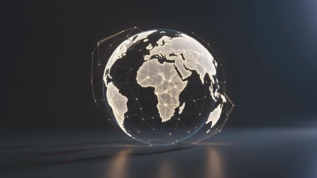 Global Market Growth Animation Showing Upward Trend Worldwide
