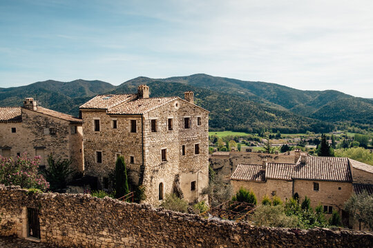 Traditional stone architecture in the village of Poet-Laval