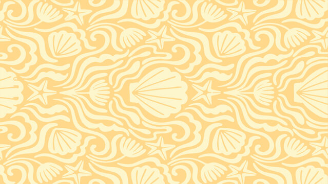 Abstract Art background with seashells and starfish