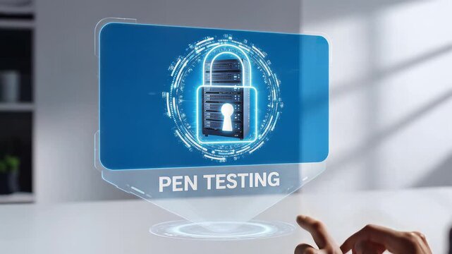 Penetration Testing Cyber Security Digital Lock Icon Technology.
