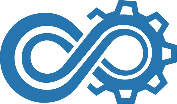 Modern graphic representing continuous development, infinite process automation, and efficiency in a cyclical system