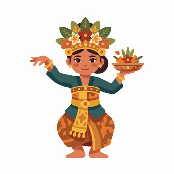 Balinese pendet Dance woman.eps