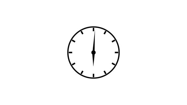 Analog wall clock spinning animation through the hours. analog clock timer circle animated,hours clock animation video..