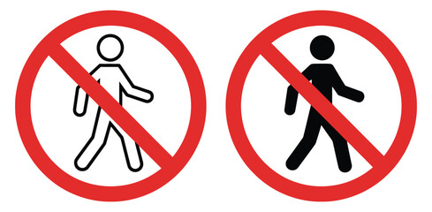 No entry prohibited sign icon set showcasing universal restriction symbols, public prohibition icons, and clear warning visuals suitable for road signs, access control, and security ©  Masud Khabir