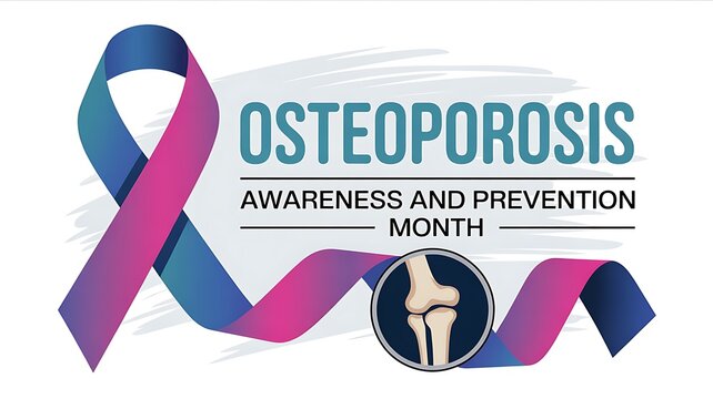 Osteoporosis awareness ribbon a visual representation of bone health and prevention efforts for the month
