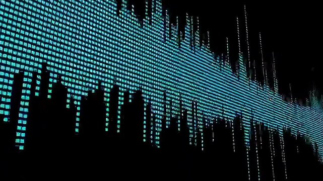 Digital Audio Waveform Sound Visualization on Black Background