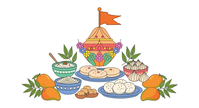 Traditional Indian sweet dessert food plate.