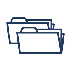 Fototapeta premium Icon of three overlapping blue folders