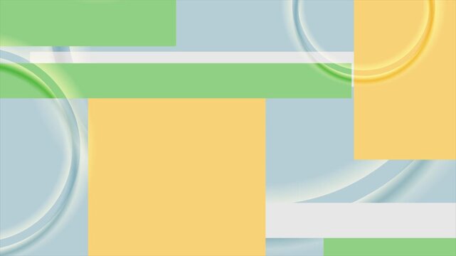 Colorful pastel minimal abstract background with glossy circles. Modern geometry motion design. Seamless loop. Video animation Ultra HD 4K 3840x2160