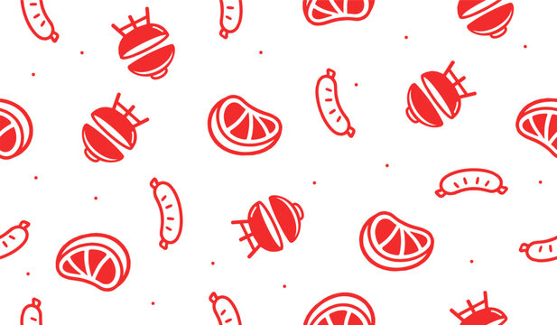 Cutest BBQ pattern background vector design