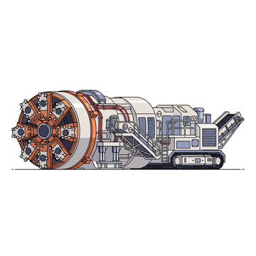 Tunnel Boring Machine (TBM) - Heavy Construction Equipment for Underground Excavation