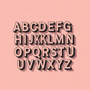 Alphabet letters on pink background.