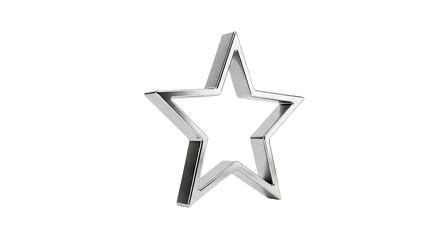 Fototapeta premium Shiny Silver Star Outline on White Background