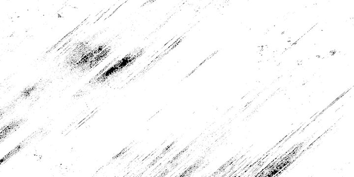 Black grunge texture with diagonal streaks and smudges on white background for design and overlay