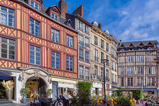 Street  in Rouen downtown, France