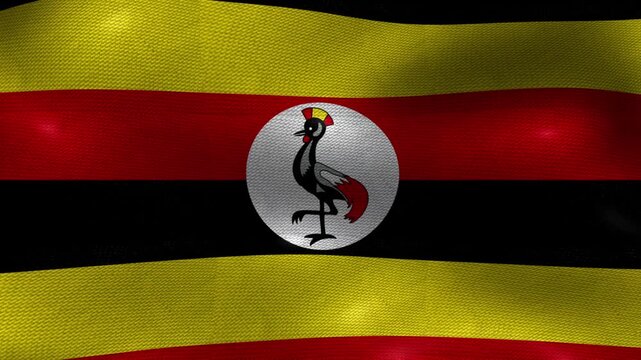 Uganda Ugandan Flag Textured Background Waving