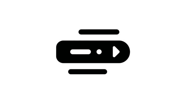 Minimalist black play button slider UI icon. Modern graphic for user interface, web, app, and media player design element.