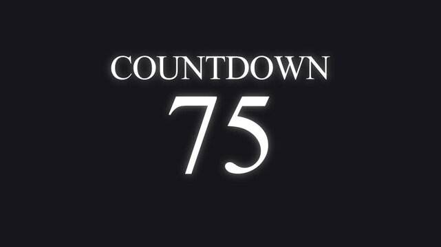 Numbers decrease from 90 to 01 on a dark background with a clear font. Useful for countdowns