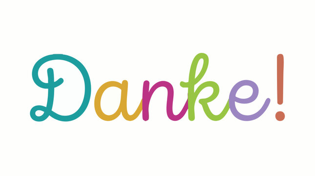 Vibrant 'Danke!' typography, a cheerful and thankful message in German