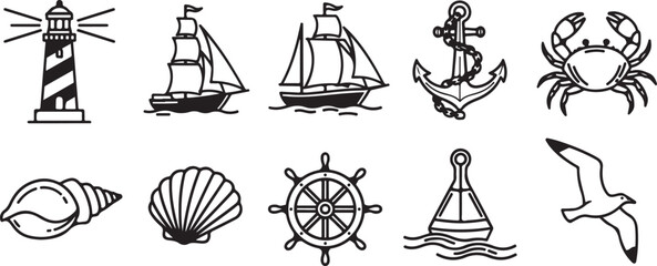 Fototapeta premium A collection of diverse antique navigation tools and instruments Vector