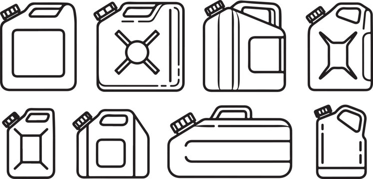 Simple outline drawings of various vehicles including cars, buses, and trucks Vector