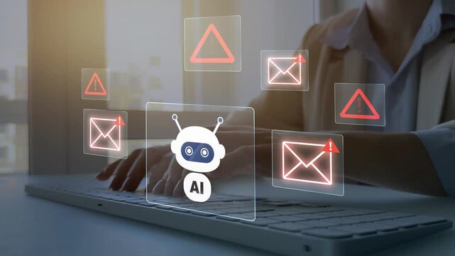 Artificial intelligence detects suspicious email patterns and prevents online fraud. Intelligent systems monitor emails and block suspicious cyber activity.