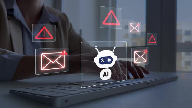 Artificial intelligence detects suspicious email patterns and prevents online fraud.AI-powered systems protect users by blocking phishing and malicious messages.