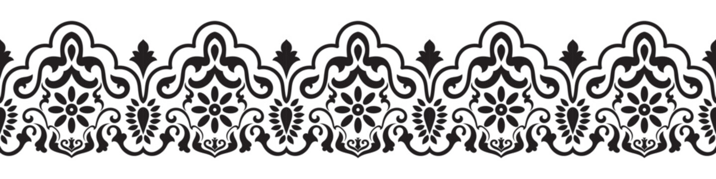 Vintage abstract pattern border, ethnic tribal border.