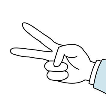 じゃんけんのチョキを出す手のイラスト
