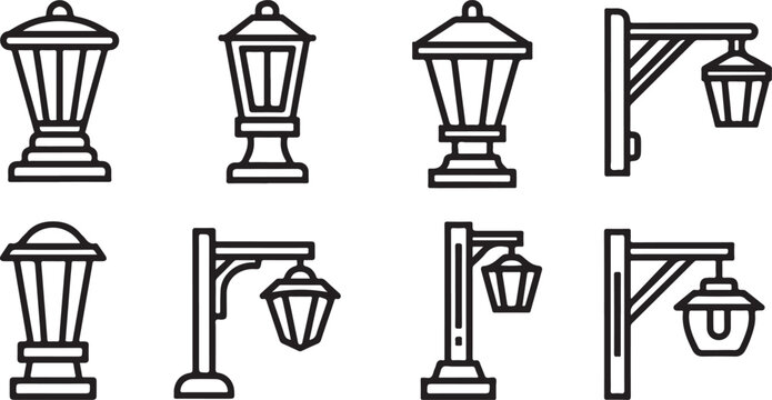 A collection of traditional black and white chinese character illustrations Vector