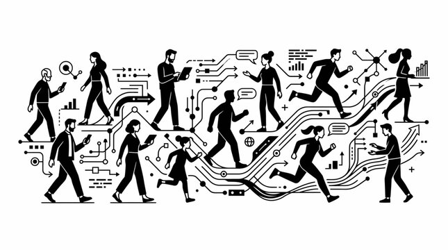 Silhouette Various Human Activities Sports And Daily Life