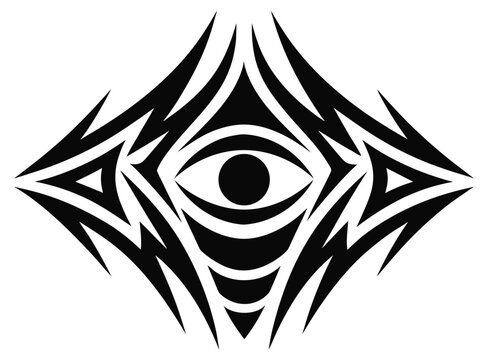 Create Bold Stroke Tribal Tattoo Sharp Blad High-Quality Stock Image Great for Commercial Projects