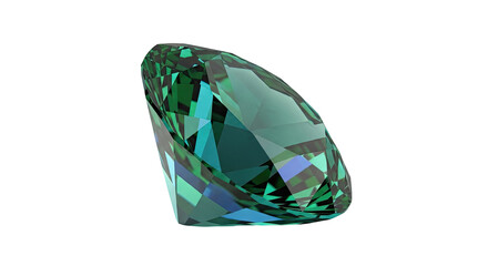 Fototapeta premium Brilliant Green Gemstone with Faceted Cut