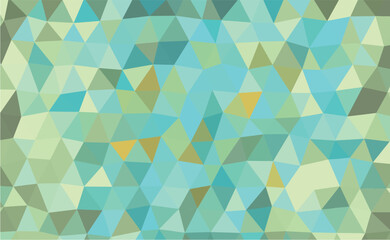 Fototapeta premium An intricate pattern of geometric polygons in refreshing teal and green shades accented with warm orange highlights