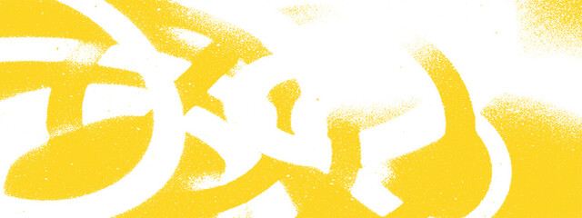 Yellow spray paint scribbles on white background with street art modern art paint splash background graphic abstract background graffiti abstract background scribble splatter contemporary © HexaFrame