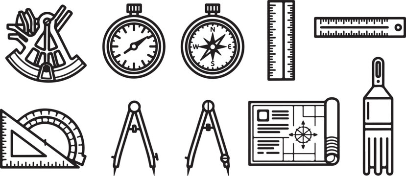 A collection of medieval and ancient tools and symbols Vector