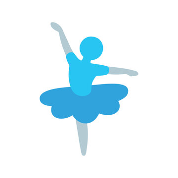 Minimalist drawing of a ballerina performing a dance move on a white background