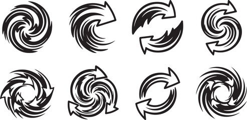 Fototapeta premium Abstract line art showcasing various dynamic, swirling and flowing designs Vector