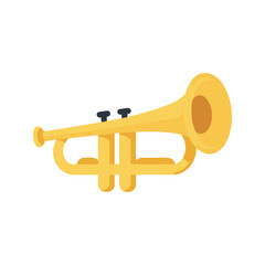 Obraz premium Illustration of a golden trumpet with valves for musical performance and expression