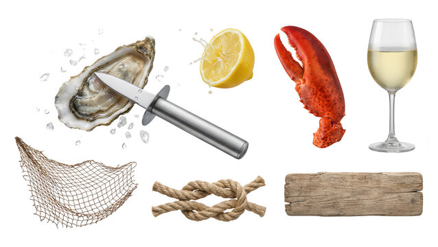 Fresh Seafood Delight: Oyster, Lobster, Lemon and White Wine