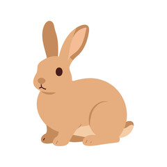 Fototapeta premium Simple vector illustration of a tan rabbit sitting upright on its hind legs
