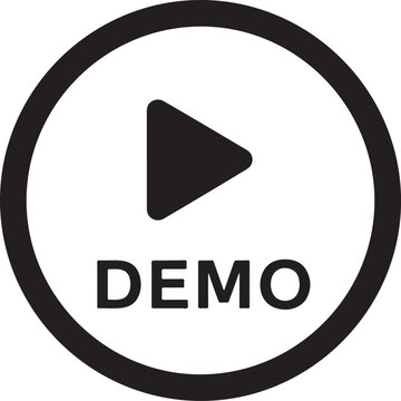 Professional Demo Button Icon Minimalist Play Symbol Vector