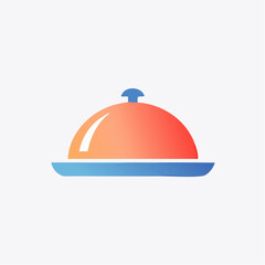 Fototapeta premium Restaurant Cloche Icon with Gradient Colors - Food Service and Hospitality Symbol
